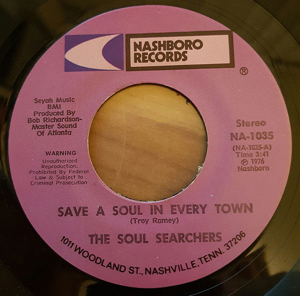 Troy Ramey & The Soul Searchers : Save A Soul In Every Town / I've Got Heaven On My Mind (7