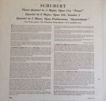 Load image into Gallery viewer, Pina Pozzi, Streichensemble Winterthur, Fred Jaquillard : Schubert Piano Quartet In A Major, Opus 114, "Trout"; Quartet In E Major, Opus 25, No. 2; Quartet In C Minor, Opus Posthumous, "Quartettsatz" (LP, Album, Mono, Red)