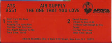 Load image into Gallery viewer, Air Supply : The One That You Love (Cass, Album)
