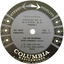 Load image into Gallery viewer, Pyotr Ilyich Tchaikovsky, The New York Philharmonic Orchestra, Dimitri Mitropoulos : Symphony No. 6 In B Minor Op. 74 ("Pathétique") (LP)