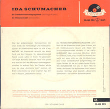 Load image into Gallery viewer, Ida Schumacher : Die Trambahnritzenreinigungsdame / Am Viktualienmmarkt (7", EP, Mono)