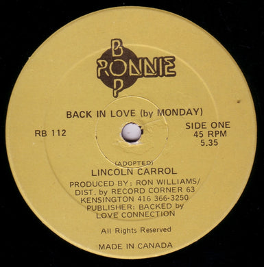 Lincoln Carroll : Back In Love (By Monday) (12