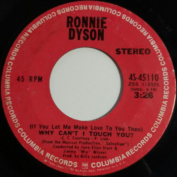Ronnie Dyson : Why Can't I Touch You? / Girl Don't Come (7