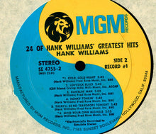 Load image into Gallery viewer, Hank Williams : 24 Of Hank Williams' Greatest Hits (2xLP, Comp, Gat)