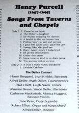 Load image into Gallery viewer, Deller Consort Directed By Alfred Deller : Henry Purcell: Songs From Taverns And Chapels (LP, RE)