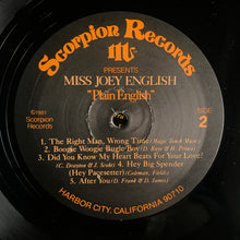 Load image into Gallery viewer, Joey English : Plain English (LP, Album)