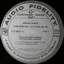 Load image into Gallery viewer, Johannes Brahms / Orchester Der Wiener Staatsoper Conducted By Hans Swarowsky : Symphony No. 1 In C Minor, Opus 68 (LP, Album)