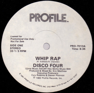 Disco Four : Whip Rap / Let It Whip (12