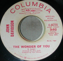 Load image into Gallery viewer, John Davidson : The Wonder Of You (7", Promo)