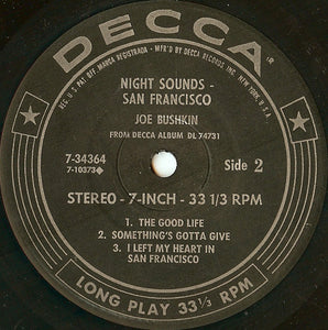 Joe Bushkin : Night Sounds - San Francisco (7", Jukebox)