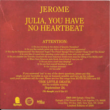 Load image into Gallery viewer, Ruth Ruth : Jerome / Julia, You Have No Heartbeat (7")