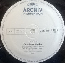 Load image into Gallery viewer, Johann Sebastian Bach / Elisabeth Speiser - Peter Schreier - Hedwig Bilgram : Geistliche Lieder (LP)