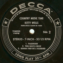 Load image into Gallery viewer, Kitty Wells : Country Music Time (7&quot;, Jukebox)