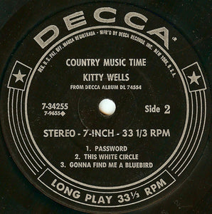 Kitty Wells : Country Music Time (7", Jukebox)