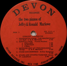Load image into Gallery viewer, Jeffry Marlowe &amp; Ronald Marlowe : The Two Pianos Of Jeffry &amp; Roland Marlowe.Classic Beatles ..Concert Favorites (LP)