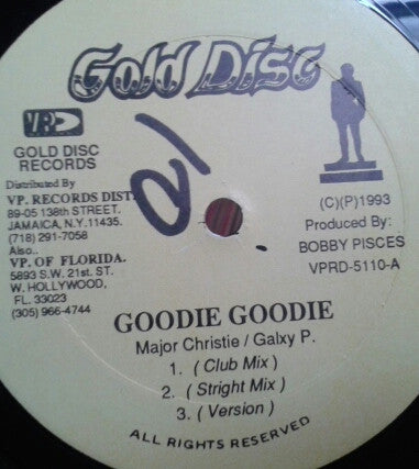 Major Christie, Galaxy P, Sugar Black : Goodie Goodie / I Can't Stop Loving You (12