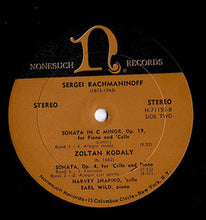 Load image into Gallery viewer, Sergei Vasilyevich Rachmaninoff / Zoltán Kodály - Harvey Shapiro, Earl Wild : Sonata In G Minor, Op. 19 For Piano And 'Cello / Sonata, Op. 4 For 'Cello And Piano (LP, Album)