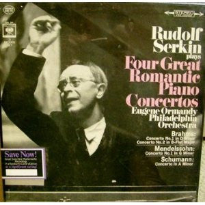 Johannes Brahms / Felix Mendelssohn-Bartholdy / Robert Schumann - Rudolf Serkin, Eugene Ormandy, The Philadelphia Orchestra : Rudolf Serkin Plays Four Great Romantic Piano Concertos  (3xLP, Comp + Box)