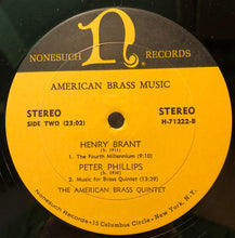Load image into Gallery viewer, Charles Ives, Alvin Brehm, Henry Brant, Peter Phillips - American Brass Quintet With Jan DeGaetani : American Brass Music (LP)