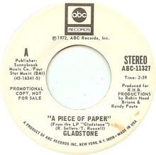 Load image into Gallery viewer, Gladstone : A Piece Of Paper (7", Single, Mono, Promo)