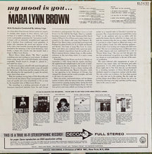 Load image into Gallery viewer, Mara Lynn Brown Orchestra Directed Johnny Frigo* : My Mood Is You... (LP, Album)
