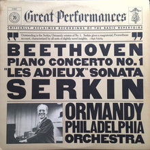 Load image into Gallery viewer, The Philadelphia Orchestra, Eugene Ormandy, Rudolf Serkin : Beethoven: Piano Concerto No. 1 &amp; "Les Adieux" Sonata (LP, Album, RM)