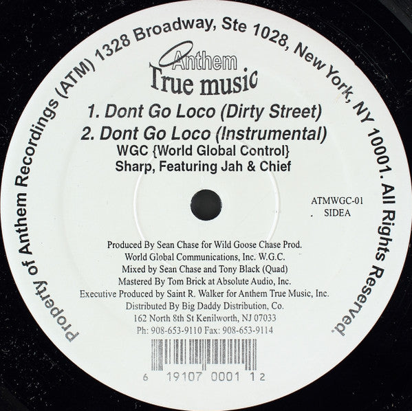 WGC {World Global Control}, Sharp (16) , Featuring Jah & Chief : Dont Go Loco (12