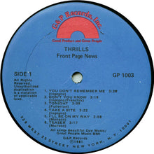 Load image into Gallery viewer, Thrills (4) : Front Page News (LP, Album)