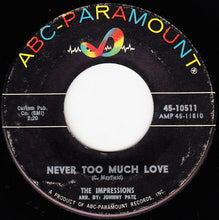 Load image into Gallery viewer, The Impressions : Talking About My Baby / Never Too Much Love (7&quot;, Single)
