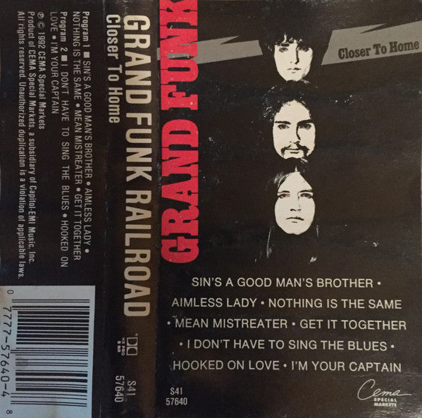 Grand Funk Railroad : Closer To Home (Cass, Album)