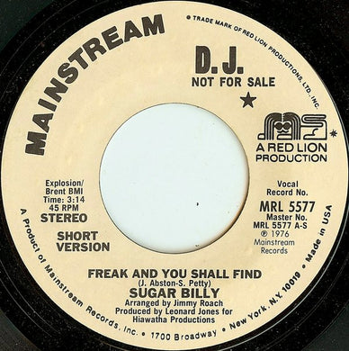 Sugar Billy Garner : Freak And You Shall Find (7