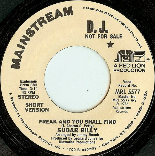 Sugar Billy Garner : Freak And You Shall Find (7