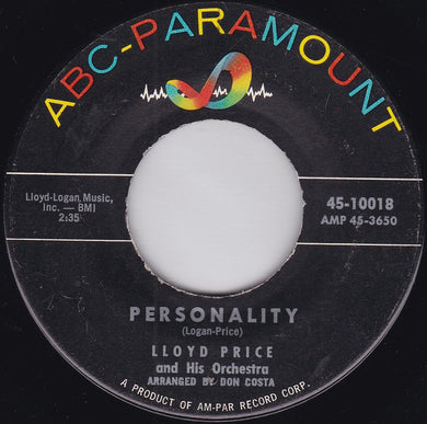 Lloyd Price And His Orchestra : Personality / Have You Ever Had The Blues (7