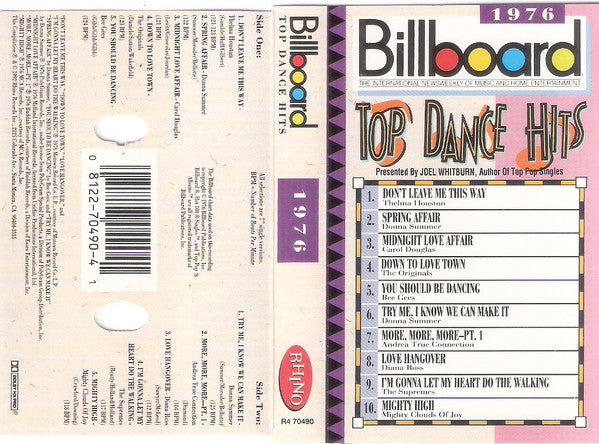 Various : Billboard Top Dance Hits 1976 (Cass, Comp)