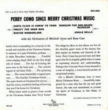 Load image into Gallery viewer, Perry Como : Perry Como Sings Merry Christmas Music (7&quot;, EP)
