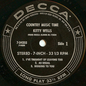 Kitty Wells : Country Music Time (7", Jukebox)