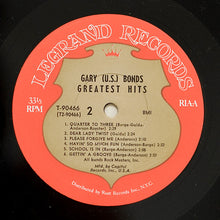 Load image into Gallery viewer, Gary U.S. Bonds : The Greatest Hits Of Gary (U. S.) Bonds (LP, Comp, Mono, Club)
