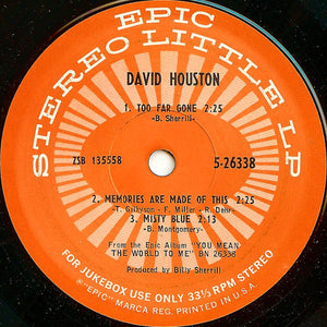 David Houston : You Mean The World To Me (7", Jukebox)