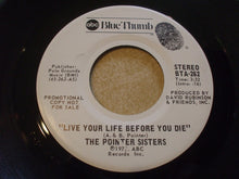 Load image into Gallery viewer, Pointer Sisters : Live Your Life Before You Die (7", Promo)