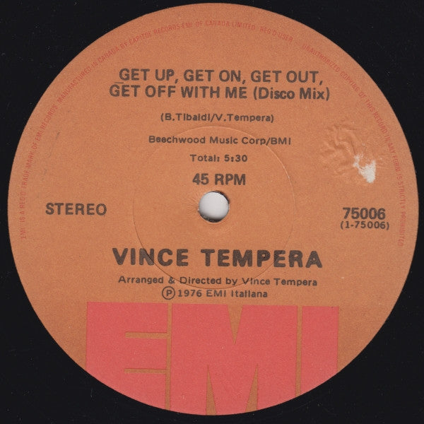 Vincenzo Tempera : Get Up, Get On, Get Out, Get Off With Me (Disco Mix) (12