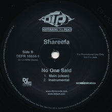 Load image into Gallery viewer, Shareefa : Cry No More / No One Said (12&quot;, Single, Promo)