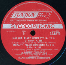 Load image into Gallery viewer, Wolfgang Amadeus Mozart, Vladimir Ashkenazy, The London Symphony Orchestra, Hans Schmidt-Isserstedt : Piano Concerto No. 20 In D Minor (K.466) / Piano Concerto No. 6 In B Flat Major (K.238) (LP, Album)