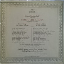 Load image into Gallery viewer, Johann Sebastian Bach / Elisabeth Speiser - Peter Schreier - Hedwig Bilgram : Geistliche Lieder (LP)