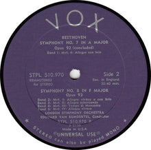 Load image into Gallery viewer, Ludwig van Beethoven • The London Symphony Orchestra, Edouard Van Remoortel : Symphony No. 7 In A Major Op. 92 • Symphony No. 8 In F Major Op. 93 (LP, Album)