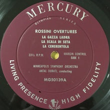Load image into Gallery viewer, Gioacchino Rossini, Antal Dorati Conducting Minneapolis Symphony Orchestra : Rossini Overtures. La Gazza Larda; La Scala Di Seta; La Cenerentola; Barber Of Seville; L'Italiana In Algeri; Il Signor Bruschino. (LP, Album)