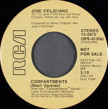 Load image into Gallery viewer, José Feliciano : Compartments (7&quot;, Promo)