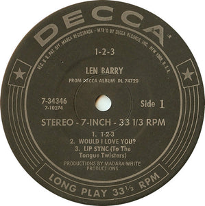 Len Barry : 1-2-3 (7", Jukebox)