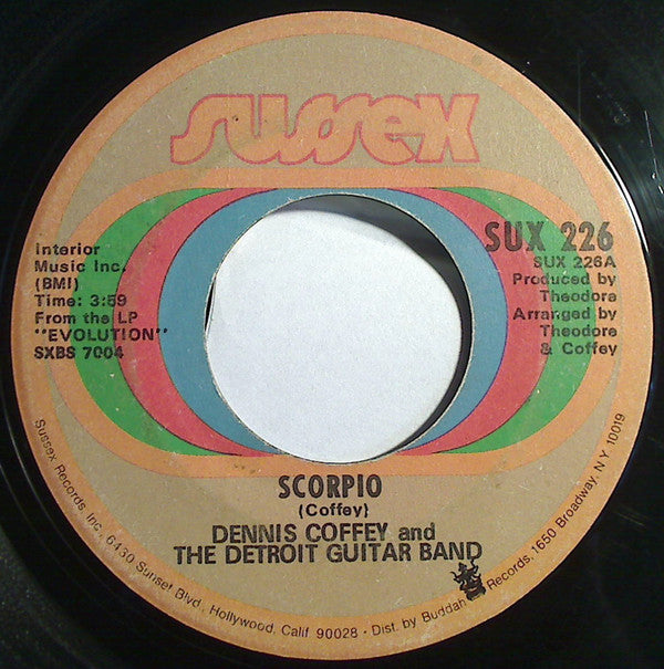 Dennis Coffey And The Detroit Guitar Band : Scorpio / Sad Angel (7