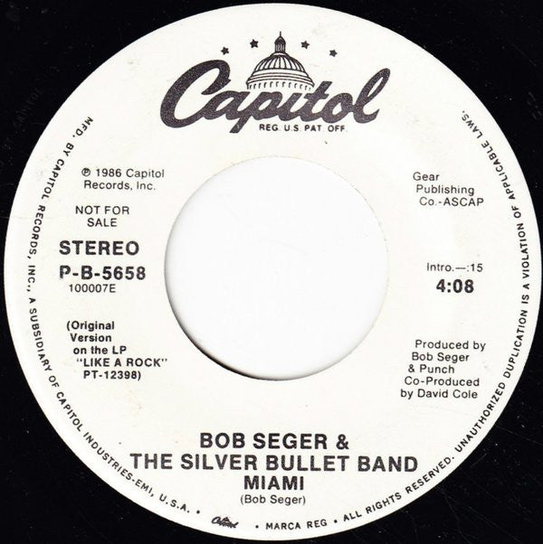 Bob Seger And The Silver Bullet Band : Miami (7