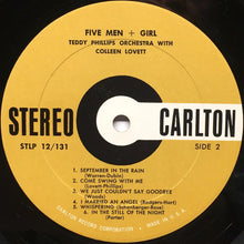 Load image into Gallery viewer, Teddy Phillips And His Orchestra With Colleen Lovett : Five Men + One Girl, Hear New Stereo Frontiers In Your Home Tonight (LP, Album)